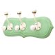 Green Cream Double Loop Ceramic Iron Wooden Hooks